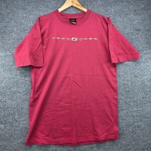 Prairie Mountain Alaska Wildlife Graphic T-Shirt Mens Large Red Single Stitch